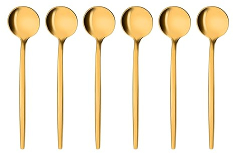 Provence - Cucharas de café (6 piezas, acero inoxidable), color dorado