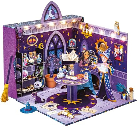 Janod - Magic School - Die Zauberer-Werkstatt - Basteln für Kinder - Kreativset - Deko zum Basteln - Welt der Magie - Kinderspiel ab 8 Jahre - J09140