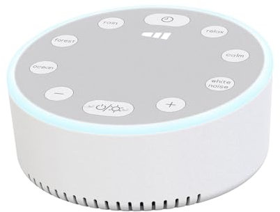 1 Portable JAYIOLA Ambient Noise Machine with Night Light, 6 Soothing Sounds, for Adults & Kids, Small-Sized Design for Bedroom & Travel
