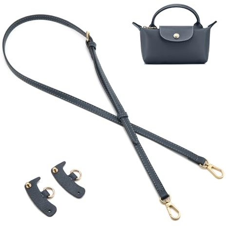 QIUTIMIY Leather Handbag Strap, Shoulder Bag Straps Replacement For Longchamp Purse Bags, Crossbody Adjustable Shoulder Strap(Grey)