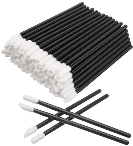 UEAVOID 50 pezzi Pennelli Labbra Multifunzionale, Usa e Getta, Monouso, Lip Gloss Applicatore Bacchette, Applicatore Bacchette Makeup Tool per Dettagli per Sopracciglia, Labbra