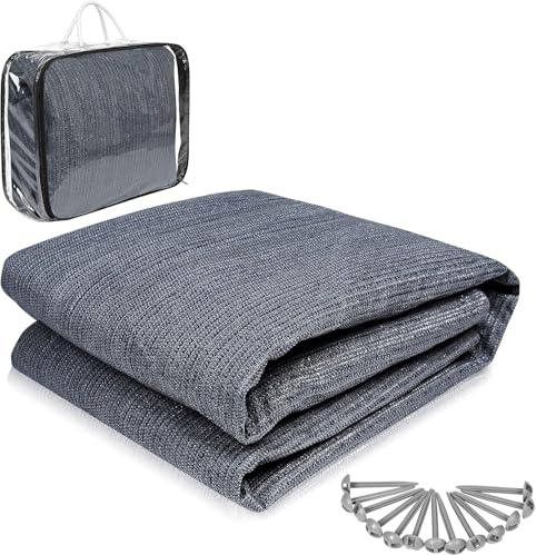 YRHome Tapis d'auvent 250 x 250 cm + 13 sardines - Tapis de camping - Tapis de camping - Tapis de tente - Tapis de camping - Tapis de camping - Tapis de camping - Tapis de sol pour auvent - Gris