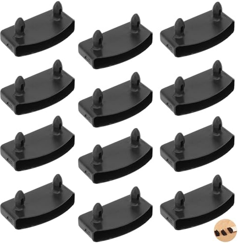 JFGDVW 12 Pcs Black Bed Slats Holders, Reusable Plastic Bed Slat Holders, Easy To Install For Single, Double, Queen And King Size Beds Frame