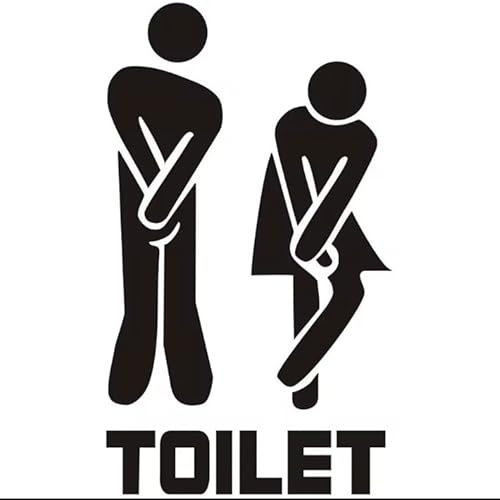 UKDGTMR Waterproof Vinyl Toilet Wall/Door Stickers Funny Bathroom Decor Waterproof Decals Poster Home Decor