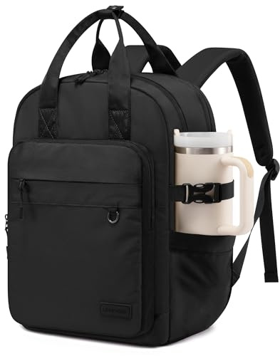 LOVEVOOK Laptop Backpack Womens, Waterproof School Bag Rucksack Bag for Women 15.6 Inch, Fashion Ladies Backpack Casual Daypack for College Work Travel Teacher, Black