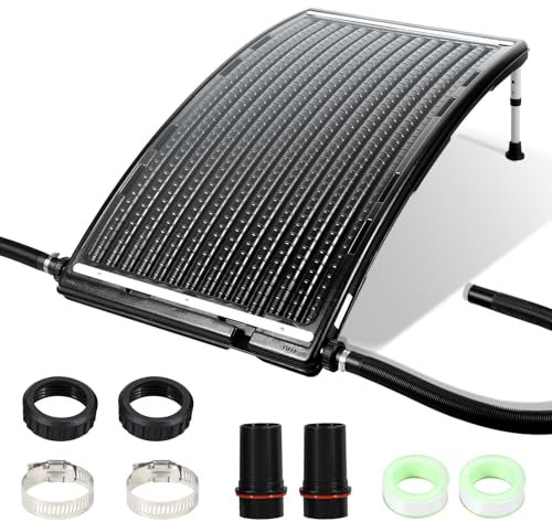 Gimisgu Poolheizung Solar, Sonnenkollektor Pool 113 x 69 x 35 cm, Pool Solarheizung, Ø 32-40mm Anschluss Solar Poolheizung Erweiterbar, Solaranlage für Warmwasser Pool, Solarkollektor