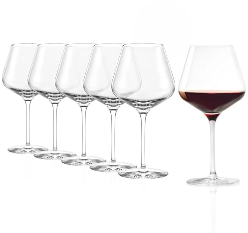 Stölzle Lausitz Juego de 6 copas de color burdeos Passion, 640 ml, elegantes copas de vino tinto ideales para burdeos, copas de cristal para un óptimo desarrollo del aroma, resistentes al lavavajillas