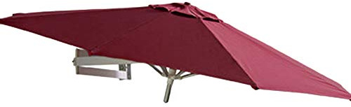 Sombrilla de patio al aire libre de 7 pies para montaje en pared, parasol inclinable para jardín y balcón, marco de aluminio, color rojo vino, protección UV, resistente a la intemperie, diseño