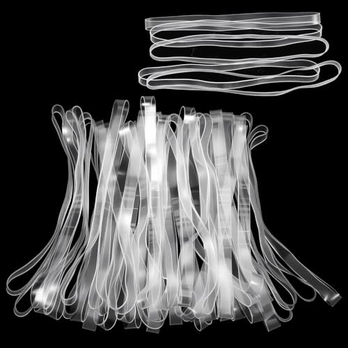 100 elastici in gomma trasparente per artigianato, 200 x 5 mm (perimetro x larghezza), grandi elastici in gomma per arco di palloncini, elastici resistenti in TPU per casa, ufficio, artigianato