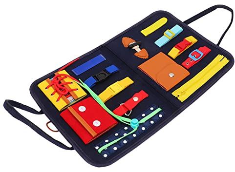 Pwshymi Busy Board Montessori Sensorisk Leksak för Tidig Inlärning Hos Barn Mörkblå Filt Lärohjälpmedel 28,3 X 44,3 Cm