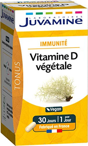 JUVAMINE - Vitamine D Végétale - Immunité et Capital Osseux - Vitamine D3 issue du Lichen des Rennes - Contribue au Fonctionnement Normal du Système Immunitaire - 30 Gélules