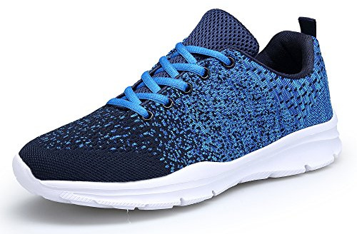 DAFENP Sportschuhe Laufschuhe Atmungsaktiv Leichte Turnschuhe Gym Fitness Sneaker für Herren Damen (Blau, Numeric_40)