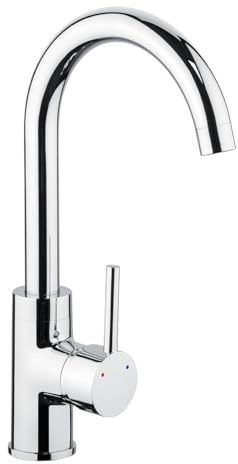 Cornat Spültisch-Einhebelarmatur Fuerte - Hochwertiger Messingkörper - verchromt - Hoher & schwenkbarer Auslauf / Hochdruck-Armatur / Küchenarmatur / Wasserhahn / FUEH5