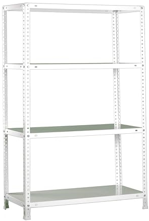 Simonrack Schwerlastregal, Lagerregal, 150x80x40 Metallregal, Kellerregal, Biegestelle 75 kg, 4 Fachböden, Weiss - Advantage