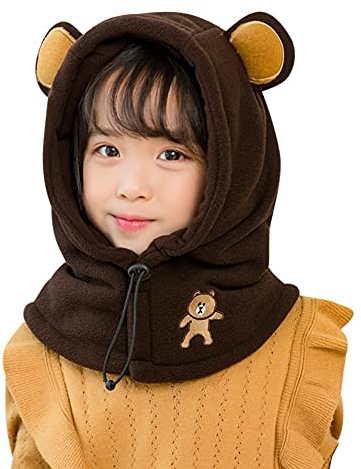 Wintermütze Mädchen Jungen Mütze Warm Kindermütze Winter Süß Winterhüte Plüsch Kinderhüte Kapuzenschal Weich Outdoormütze Halswärmer Kinder Fleecemütze Flauschig Schalmütze für Outdoor Radfahren