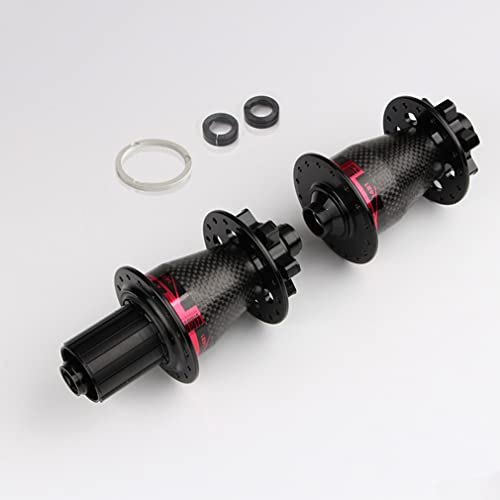 KOVBOX Mountainbike Naben 32 Löcher Scheibenbremse MTB Nabe Mit Lager Ultraleicht Kohlefaser Fahrrad Nabensatz Steckachse Vorne 110mm Hinten 148mm, Für 9/10/11/12/13 Gang Kassette