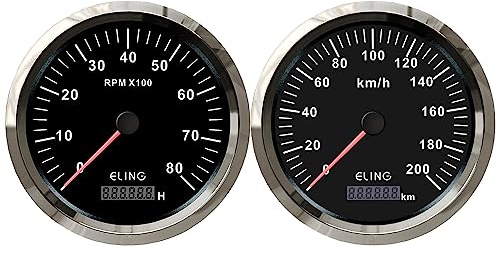 ELING 110 mm GPS-hastighetsmätare 200 KMH med varvräknare 8 000 varv/min mätare med bakgrundsbelysning 12 V 24 volt för motorcykel racerbil