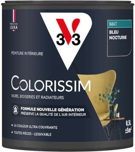 V33 Peinture multi-supports Colorissim® Bleu nocturne Mat 0,5L
