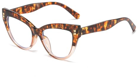 LJCZKA Retro Blaulichtfilter Brille Katzenaugen Damen,Vintage Moda Ohne Sehstärke Damen Groß Pc Gaming