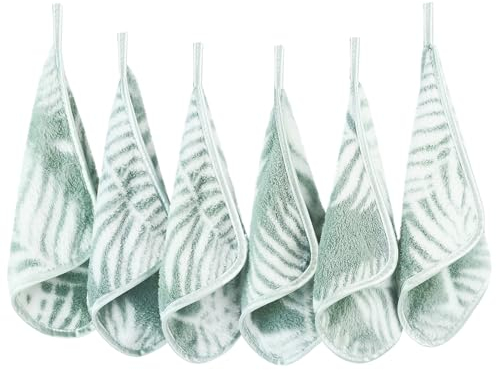 PHOGARY Microfaser Abschminktücher Waschbar für Schonende Gesichtsreinigung, 6 Stück Quadrat Mikrofaser Waschlappen Gesicht Gesichtstücher Mini Handtücher Makeup Entferner Tuch (20x20cm, Blatt)