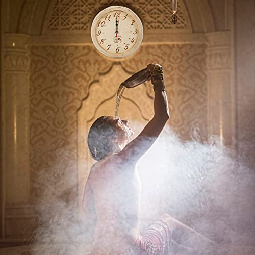 KIMISS 23 Cm di Diametro Sauna, Orologio da Parete in Legno Saunauhr Hitzebeständig per Camera Casa Ufficio Orologi Resistenti Alle Alte Temperature