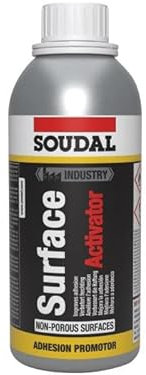 Soudal Surface Activator Adhesion Promoter Universal Solvent Flask Non Porous Clear 500ml One Component - Easy to Use, Screen Cleaner, Degreaser and Primer Bottle 500 Millilitres