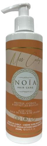 NOIA HAIR Miss Curly - Crème Capillaire pour cheveux bouclés,ondulés ou wavy- À l'aloé vera,huile de piqui & Jojoba.