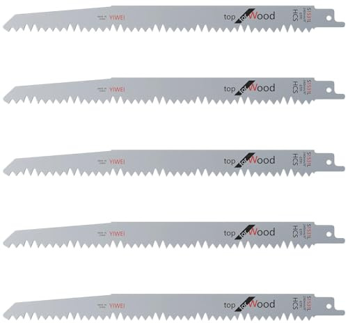 Riloventa 5 Piezas Hojas para Sierra Alternativa, Sable Para Metal, Accesorio de Sierra de Sable de Acero, Recíproca, para Corte de Madera y Metales Finos Rápidos