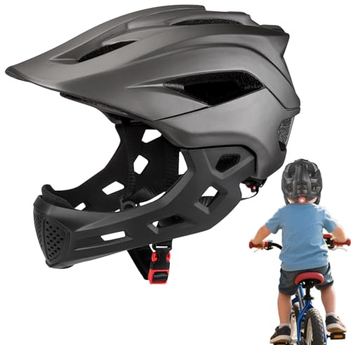 Casco Integral Bicicleta Niño | Visera para Equipo De Seguridad | Casco de Scooter para, para Carreras, Deporte Carretera, Motonieve Calle Y Senderismo