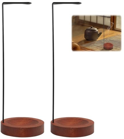 2 PCS Bruleur Encens Inversé Bois – Porte-Encens Baton en Bois Artisanal avec Récipient à Cendres, pour Yoga, Méditation, Aromathérapie & Déco Maison, Adapté à Différentes Tailles de Encens
