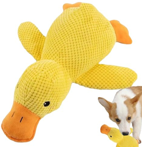 Jouet à mâcher pour Chiot – Canard couineur Doux, Aide à la Dentition Interactive, Masseur de gencives Doux, Jeu en Peluche Durable, soulagement des morsures | Jardin, intérieur, extérieur, Plage