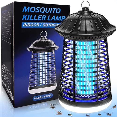 XUNIVERS Myggdödare för inomhus-/utomhuslampa, insektsdödare, USB-uppladdningsbar elektrisk flugdödare med LED-belysning, 360° mygglampa för utomhusbruk, camping och trädgård