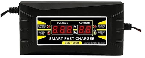 12V 6A Smart Snabbströmladdning Blysyrabatteriladdare Helautomatisk Bilbatteriladdare LCD-skärm Kraftfull Snabbladdning