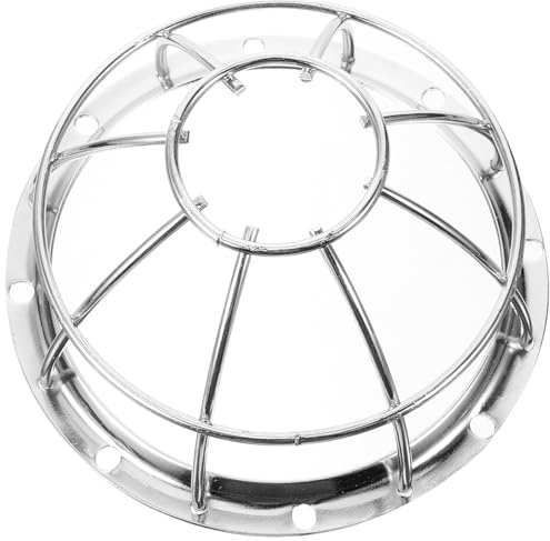 PACKOVE Grille de Protection Détecteur Incendie 106-132 Mm en Fer Robuste Argenté, Cage Anti-Chocs pour Système Sécurité Domestique, Support Alarme Fumée Compatible, Protection Tête