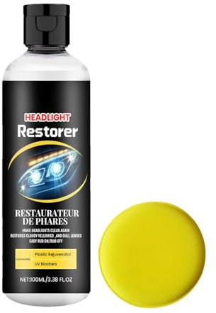 Kit De Restauración De Faros De Automóvil, Solución Para Quitar Esmalte Y Rayones De 100 Ml, Suministros De Limpieza Exterior Automotriz Para Reacabado De Faros, Restaura La Claridad Del Brillo De Aut