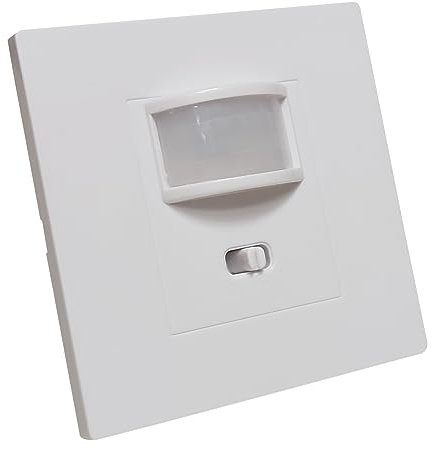 LED ATOMANT Détecteur de Mouvement Mural Encastré, avec Capteur de Lumière Graduable, Portée 10m, Taille Standard Compatible Boîte Murale, pour LED