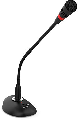 Audibax BMG20 - Microfono per Conferenze - Microfono a Condensatore Cardioide - Distanza di Ricezione del Suono 50 cm - Include Microfono, Cavo e Antivento - Tasto ON/OFF - Connessione XLR
