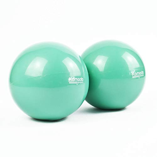 Komodo 2x Weighted Toning Balls Soft Pilates Yoga (Green, 2 x 0.5kg = 1kg)
