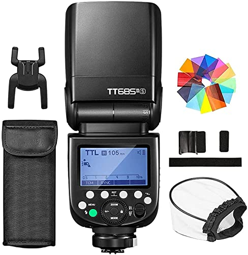 GODOX TT685II-S TTL Speedlite Synchronisation Haute Vitesse, Système X sans Fil 2.4G Compatible pour Appareil Photo Sony A6400/A6000/A99/A58/A7RII/A7R/A77III/A77II/A7IV