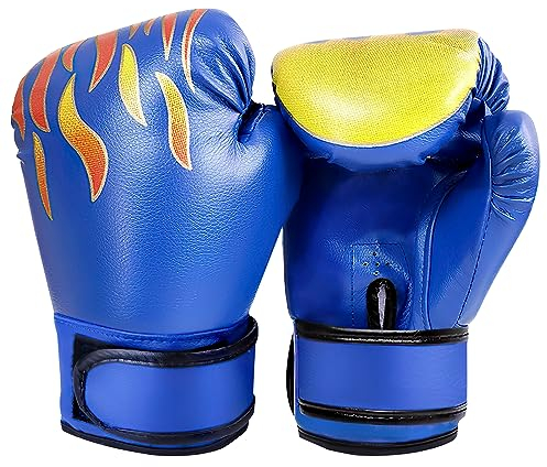 Boxhandschuhe für Kinder, 3Colors Kinderboxhandschuhe Kinderboxtrainingshandschuhe für Jungen und Mädchen im Alter von 3 bis 12 Jahren(blau)