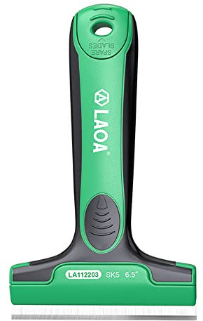 LAOA Rascador de azulejos de vidrio, raspador de limpieza, cuchillas de metal, herramienta de limpieza para vidrio de pared, etiquetas de raspado de suelo, pelado de pintura (LA112203)