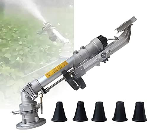 Farm Irrigation Spray Gun Impulse Sprinkler, 2 Agricultural Turbine Vortex Rod Water Sprayer, 360° Rotary Adjustable Speed and Angle, for Farms, Orchards, Forestry