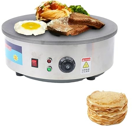 Crepere eléctrico para crepes 2800 W 45 cm Sartén para crepes Temperatura ajustable profesional para panqueques, tortillas