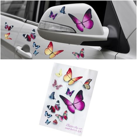 Butterfly Vinyl Car Sticker Decals, Waterproof Car Bumper Stickers, Butterflies Cars Decals Insect Scratch Cover for Automotive, Motorcycle, Helmet, Home Decor, Wall, Window (Type A)