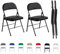 mcc direct Set of 2 Folding Chairs, Faux Leather Foldable Chairs with Metal Frame and Padded Seat, Easy to Fold and Store for Home, Office, Dining and Reception (Black)