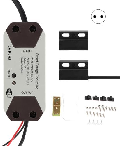 Klanata Ouvre-porte de garage intelligent Wi-Fi, contrôle par application Tuya Smart Life, télécommande vocale sans fil pour Assistant, commutateur de porte de garage intelligent