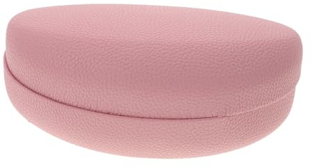 MOKKHNB Funda Gafas de Sol Rígida Rosa, Estuche para Gafas con Forro Interior para Mujer, Caja Portátil de Cuero Sintético para Anteojos