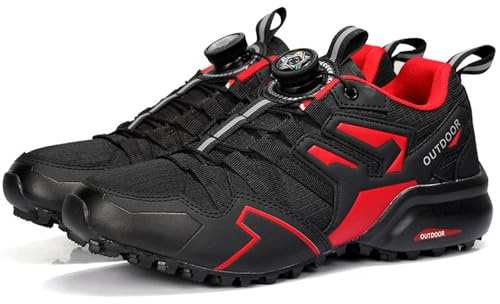 VERROL Herren Fahrradschuhe Wanderschuhe MTB Radschuhe Outdoor rutschfest Atmungsaktiv Traillaufschuhe BOA Straßenlaufschuhe Camping Trekking