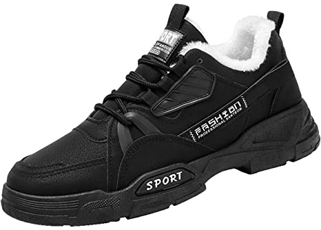 Generisch Zapatos de hombre Invierno Casual Zapatos de hombre Ropa de trabajo caliente Zapatos casuales, Negro , 40