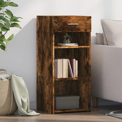 Hoopleep Smoking Sideboard 40 x 42.5 x 93 cm Wooden Cabinet with Drawer for Bedroom Home